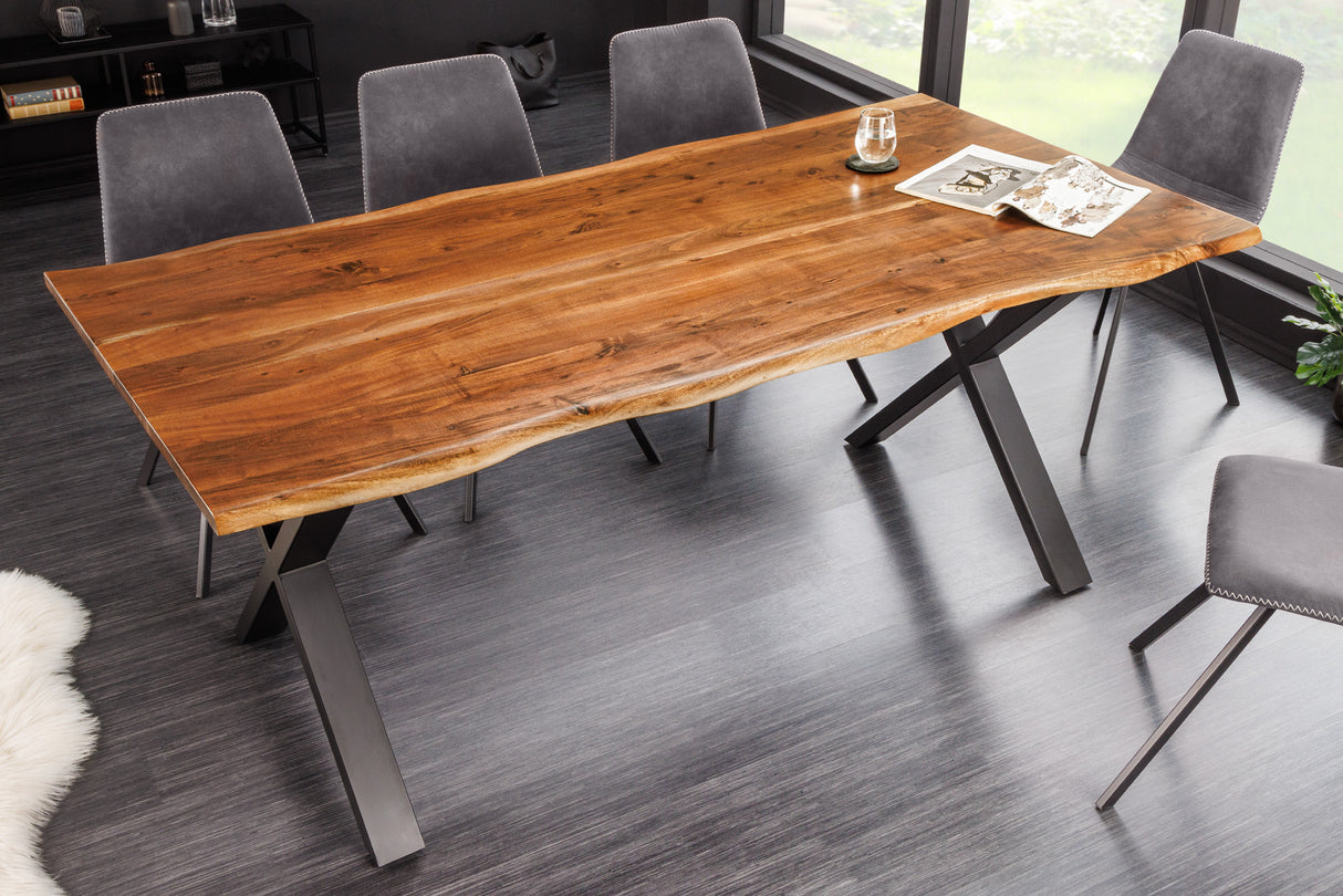 Dining table MAMMUT 180cm X-legs 26mm acacia wood natural