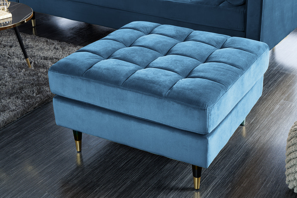 Hocker COZY VELVET 80cm Samt aqua