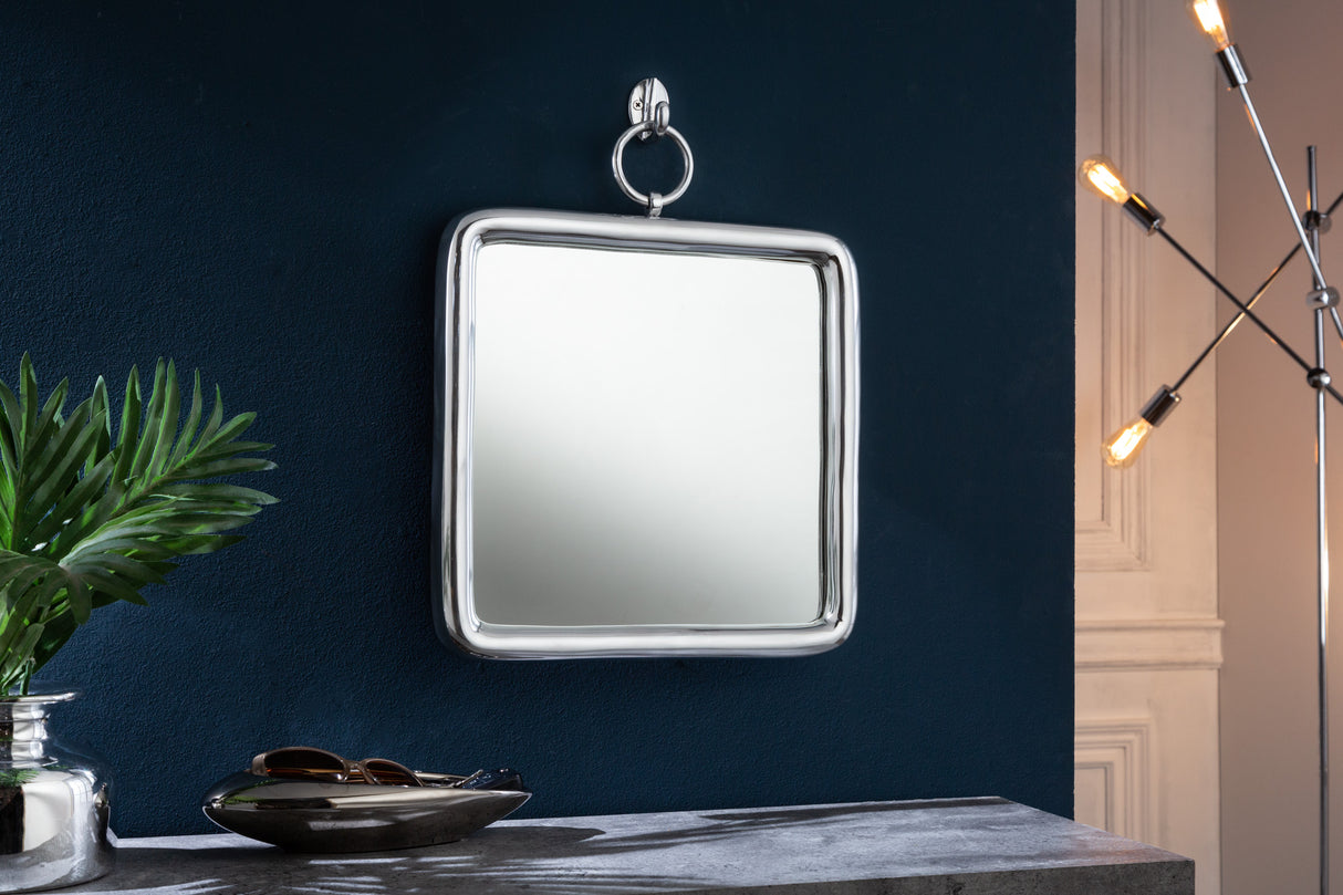 Wandspiegel PORTRAIT 35cm quadratisch silber