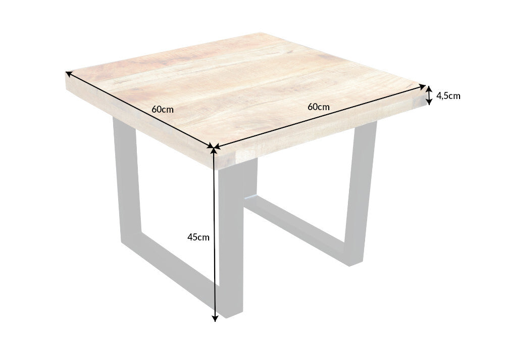 Coffee table IRON CRAFT 60cm U-legs mango wood