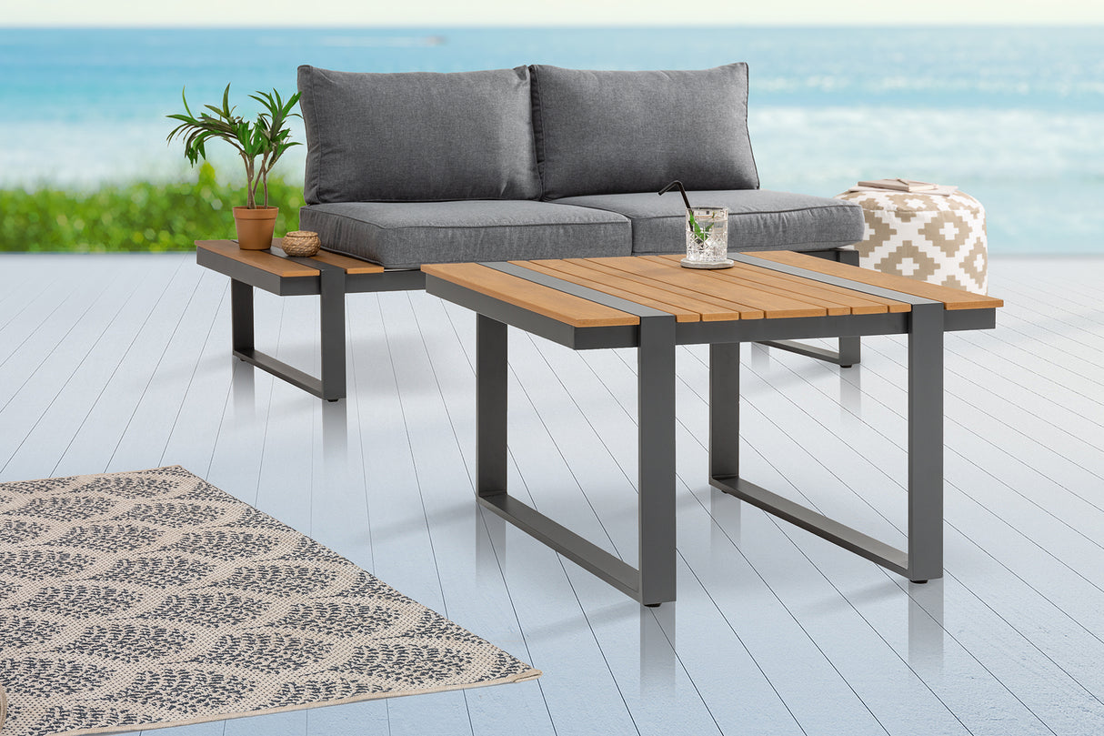 Garten Beistelltisch TAMPA LOUNGE 80cm WPC natur