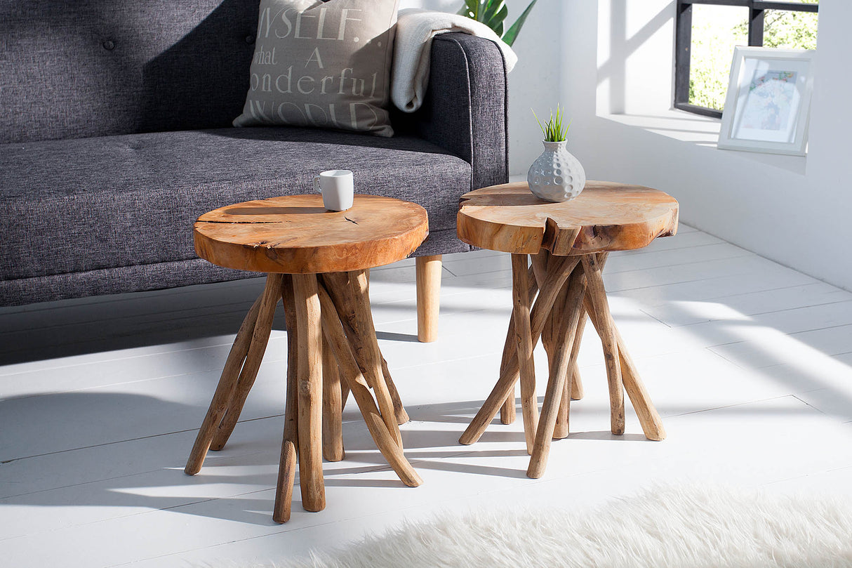Beistelltisch ROOT 45cm massives Teakholz
