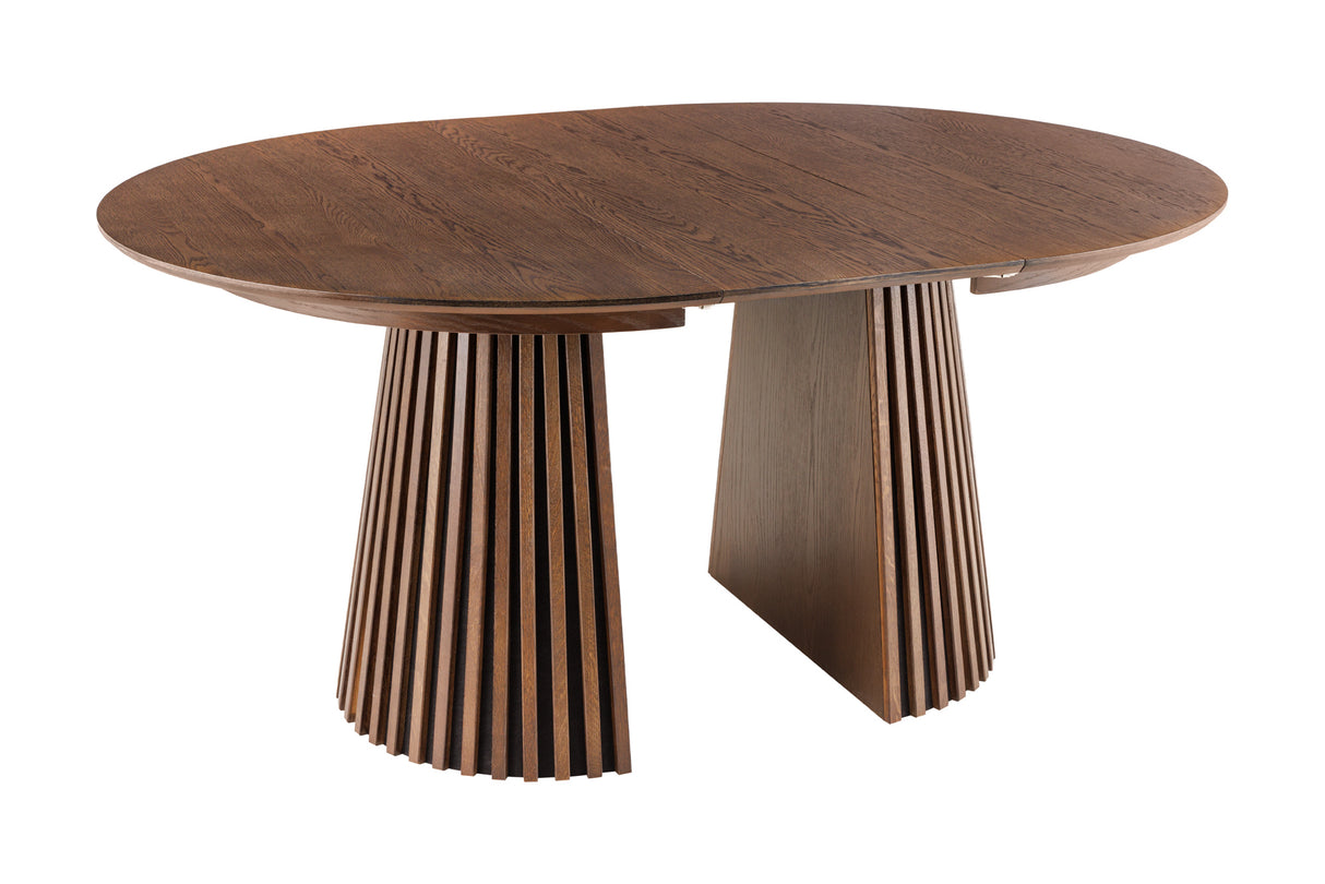 Dining table VALHALLA WOOD round 120-160-200cm extandable oak dark