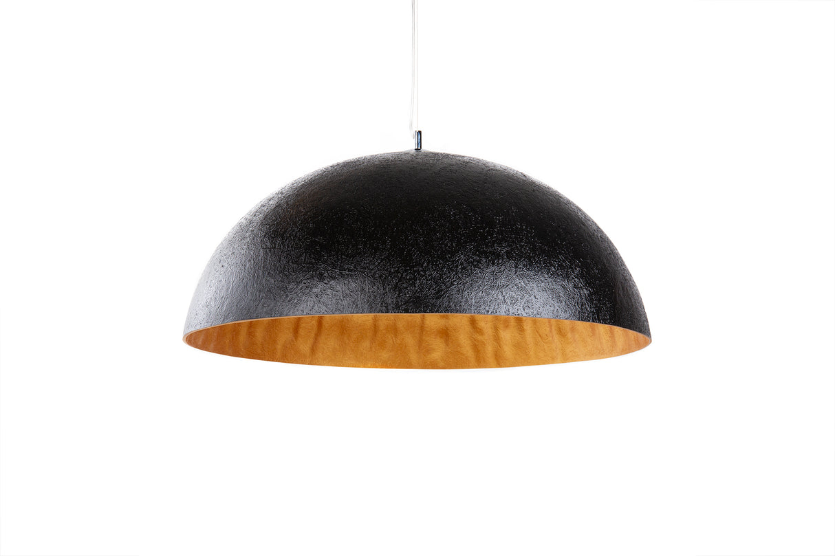 Pendant lamp GLOW 70cm fibre glass black gold