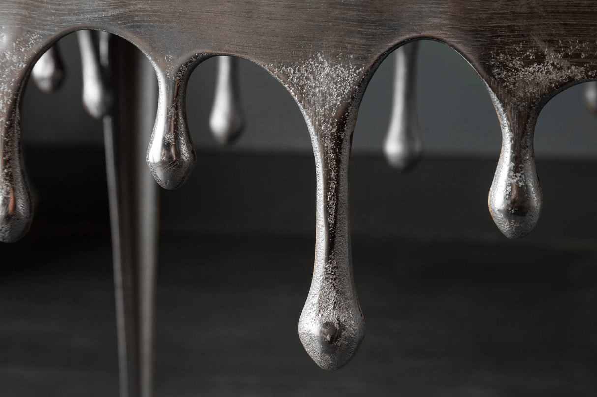 Side table LIQUID LINE S 45cm square silver