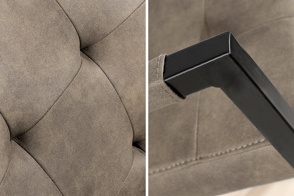 Freischwinger OXFORD mit Armlehnen Mikrofaser antik taupe