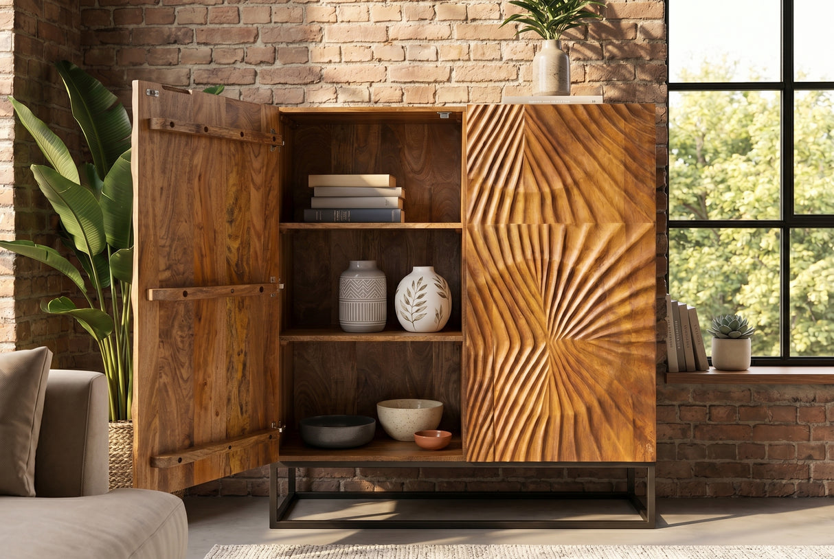 Highboard SCORPION 120cm 3D mango brown