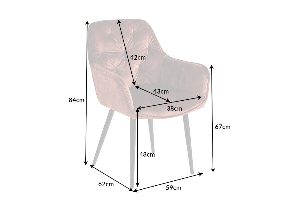 Chair MILANO with armrests velvet brown