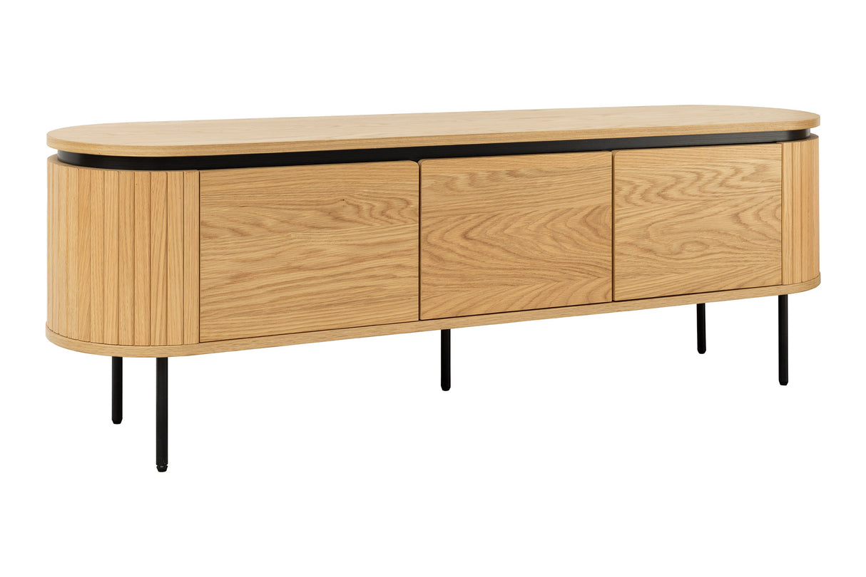 TV-Board ATELIER 160cm natural oak wood look w/ black legs