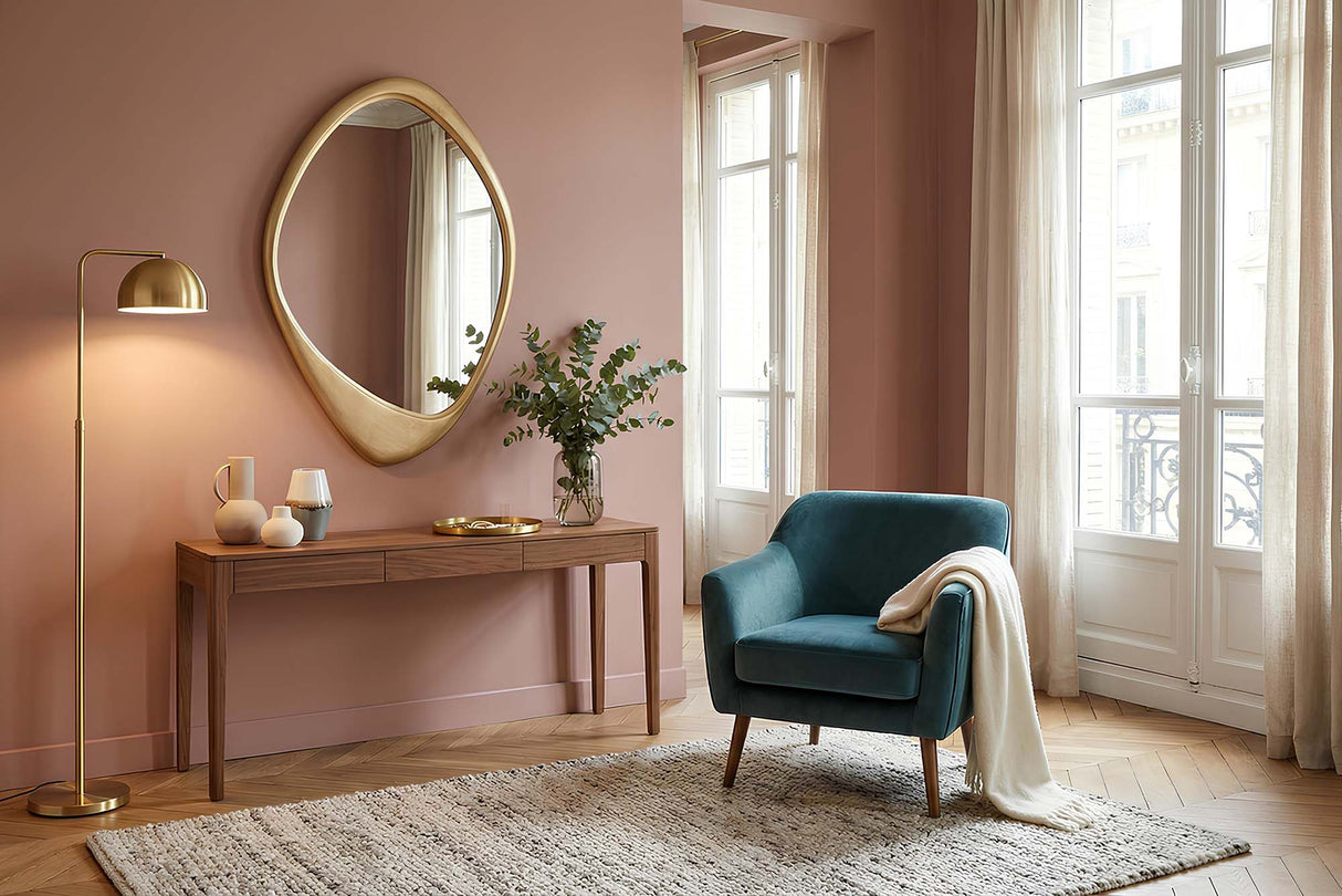 Wall mirror ORGANIC 90cm gold