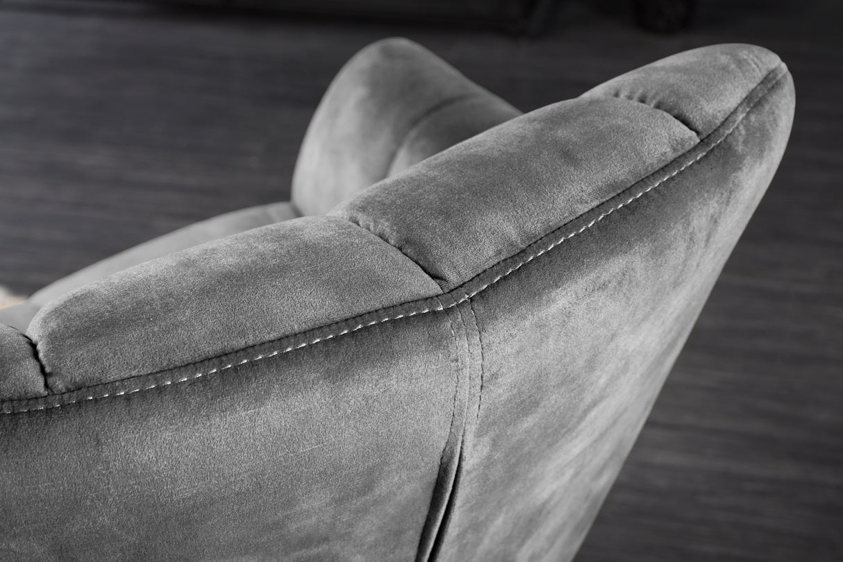 Armchair PAPILLON 83-90cm rotatable 360° velvet grey