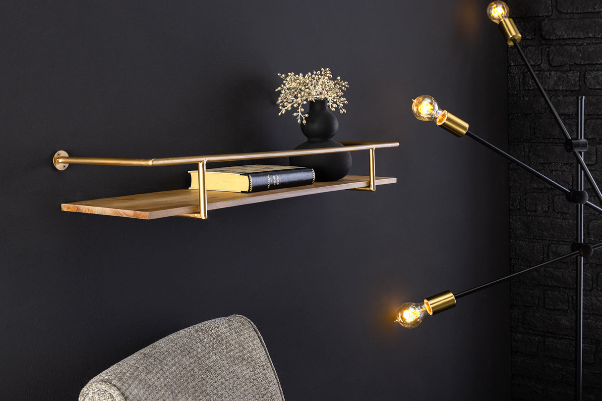 Wall shelf HERITAGE 75cm iron nature pinewood