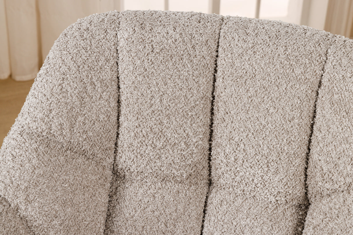 Swivel chair PAPILLON rotatable 180° w/ armrests bouclé beige