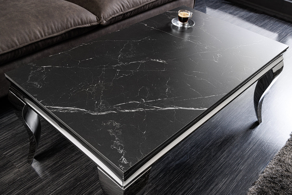 Coffee table MODERN BAROCK 100cm chrome sintered stone