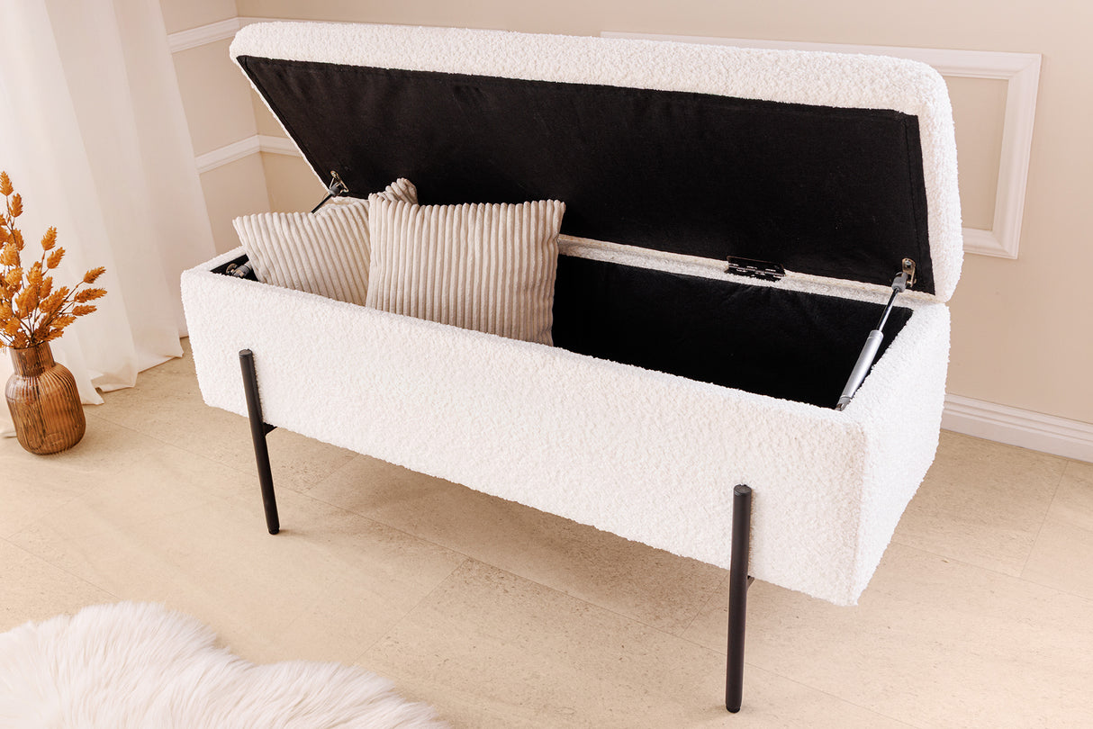 Bankspind LOFT 100cm Bouclé weiß