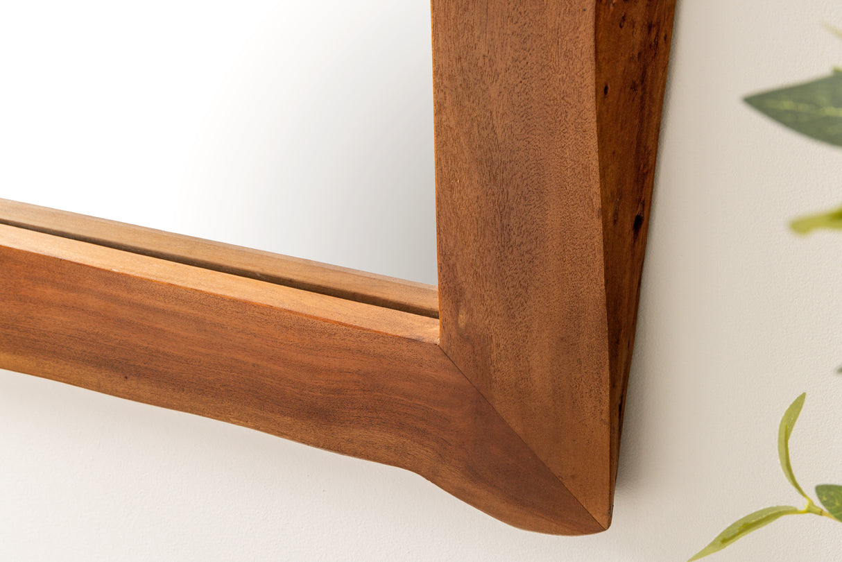 Wall mirror MAMMUT 160cm natural edge brown acacia wood