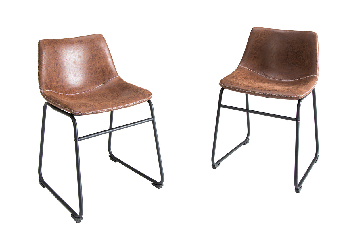 Stuhl DJANGO Mikrofaser Vintage braun und schwarze Eisenbeine