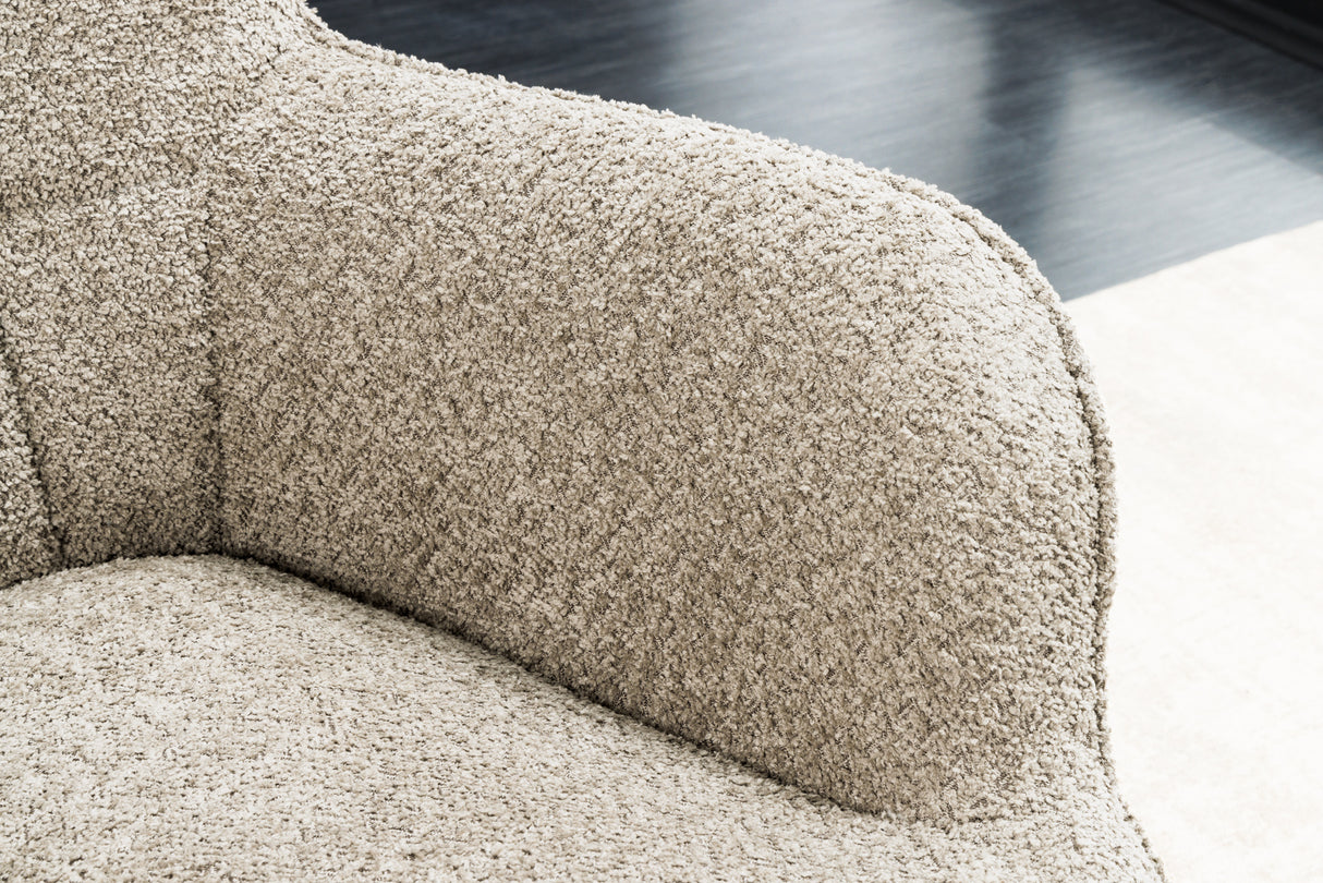 Armchair SCANDINAVIA with armrests bouclé champagne greige