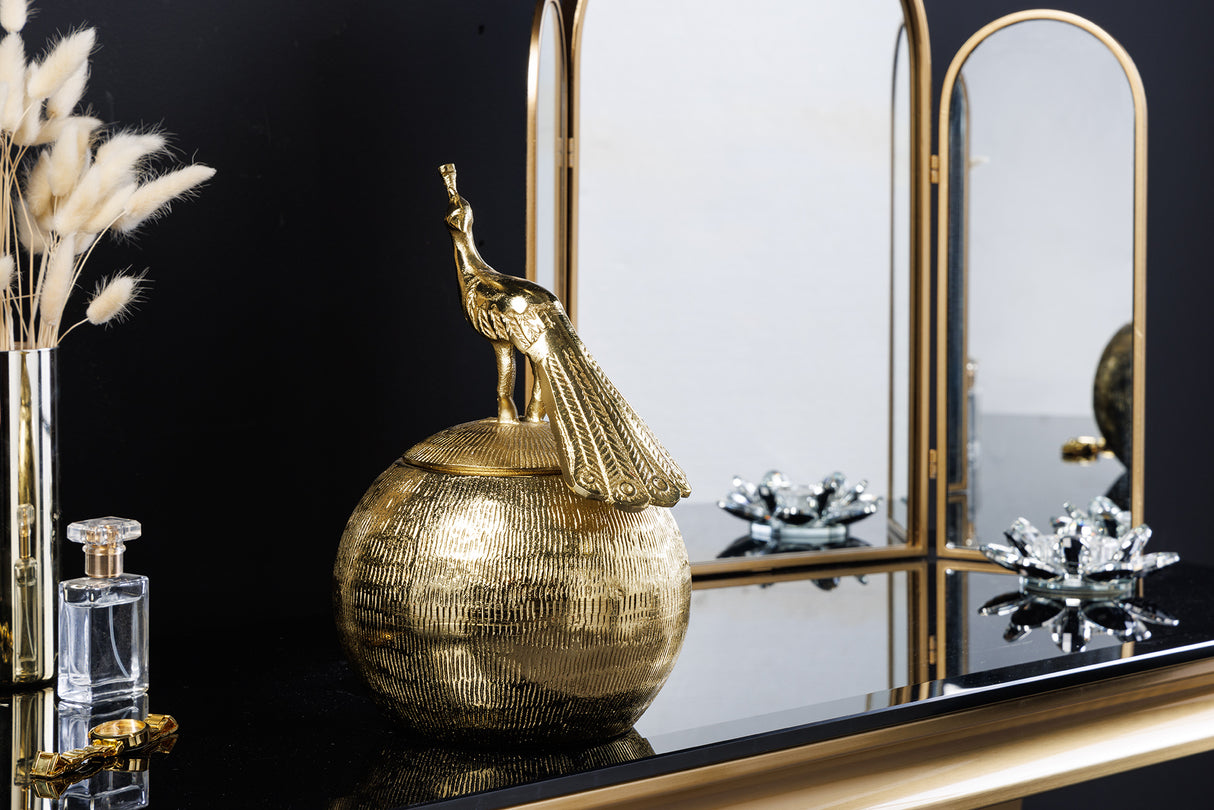 Metalldose WILDLIFE BIRD 30cm antik gold