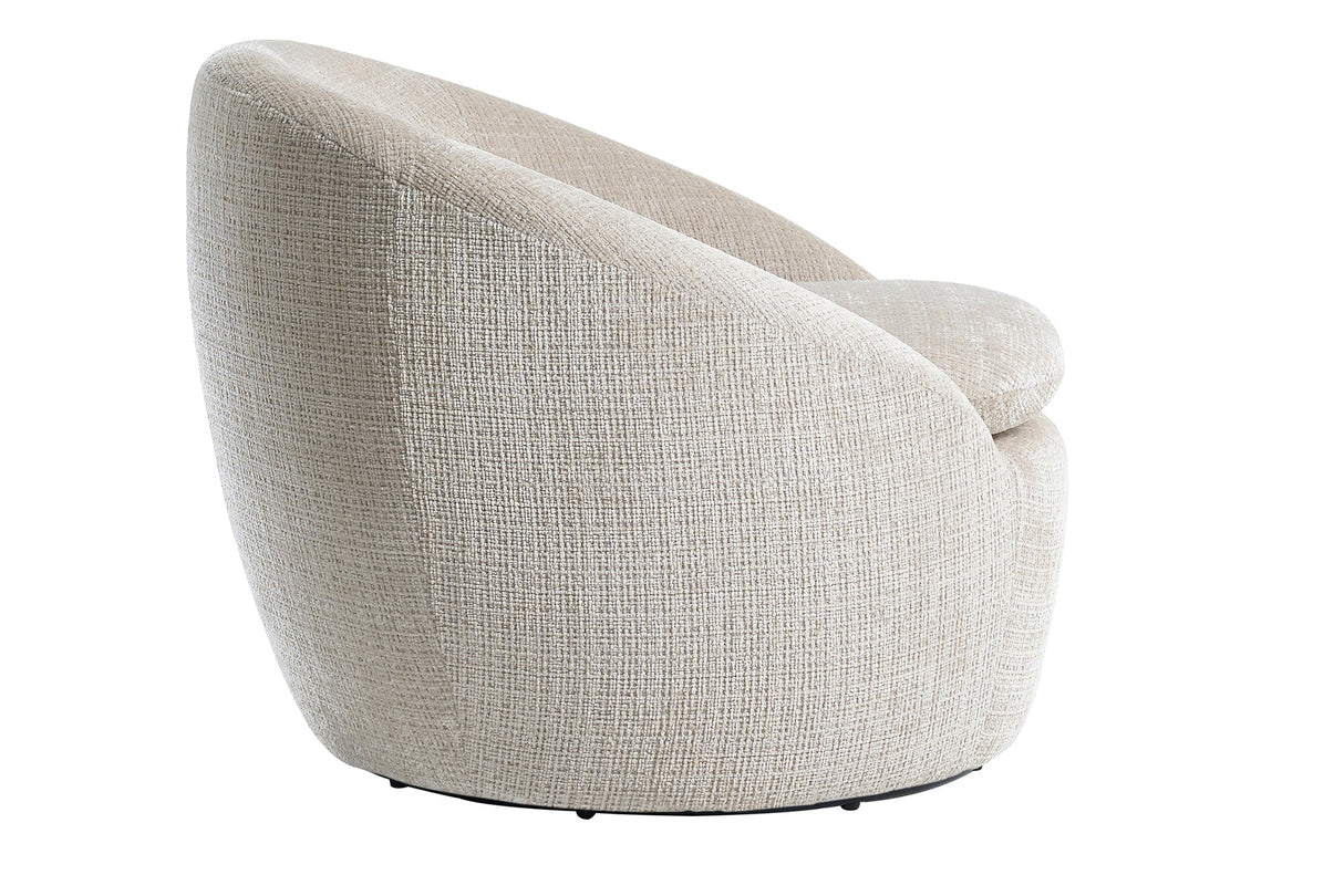 Armchair ALPINE 360° rotatable textured fabric beige