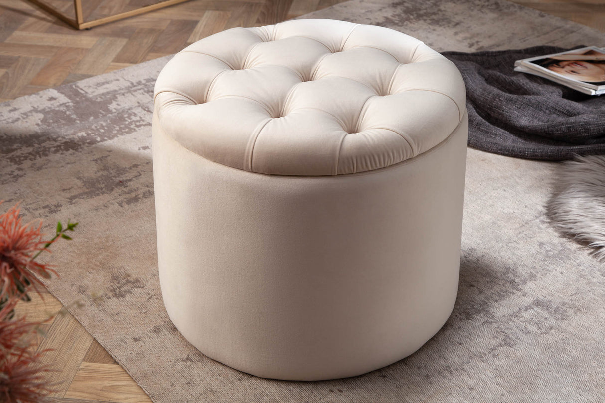 Stool MODERN BAROCK STORAGE 50cm velvet beige