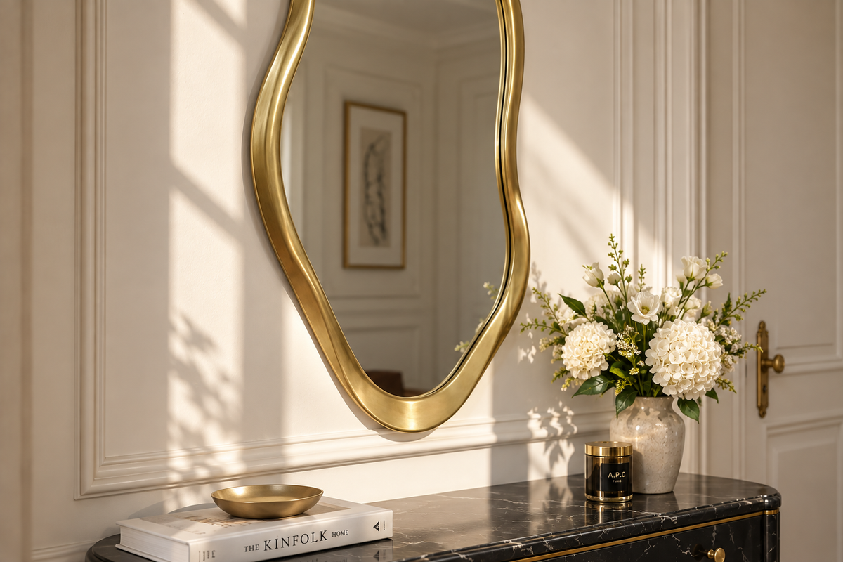 Wall mirror EMBER 100cm frame gold
