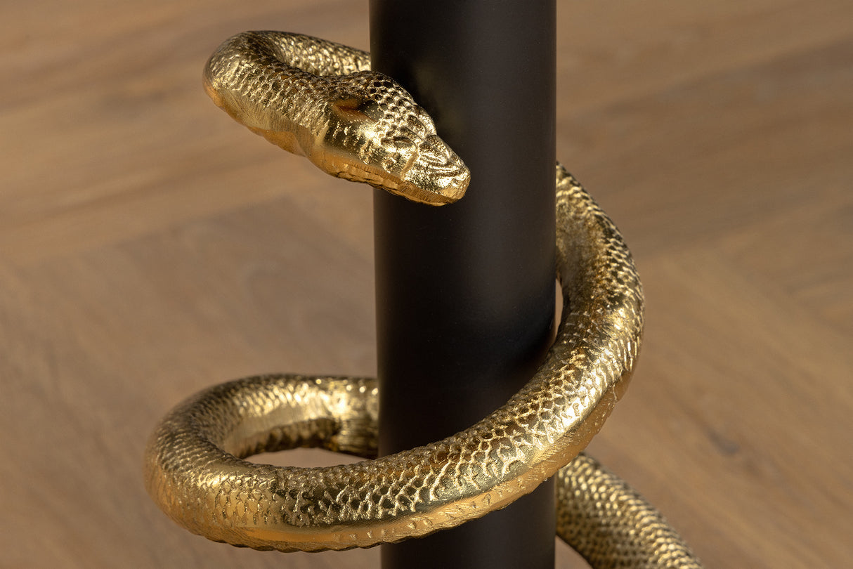 Beistelltisch WILDLIFE SNAKE 50cm gold schwarz weißer Marmor