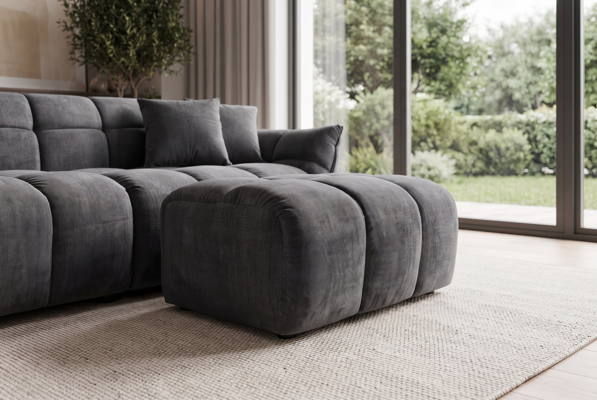 Hocker CLOUD 100cm Samt grau
