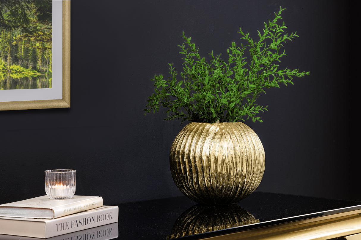 Decor Vase ELEGANCE 20cm with hammer stroke effect antique gold