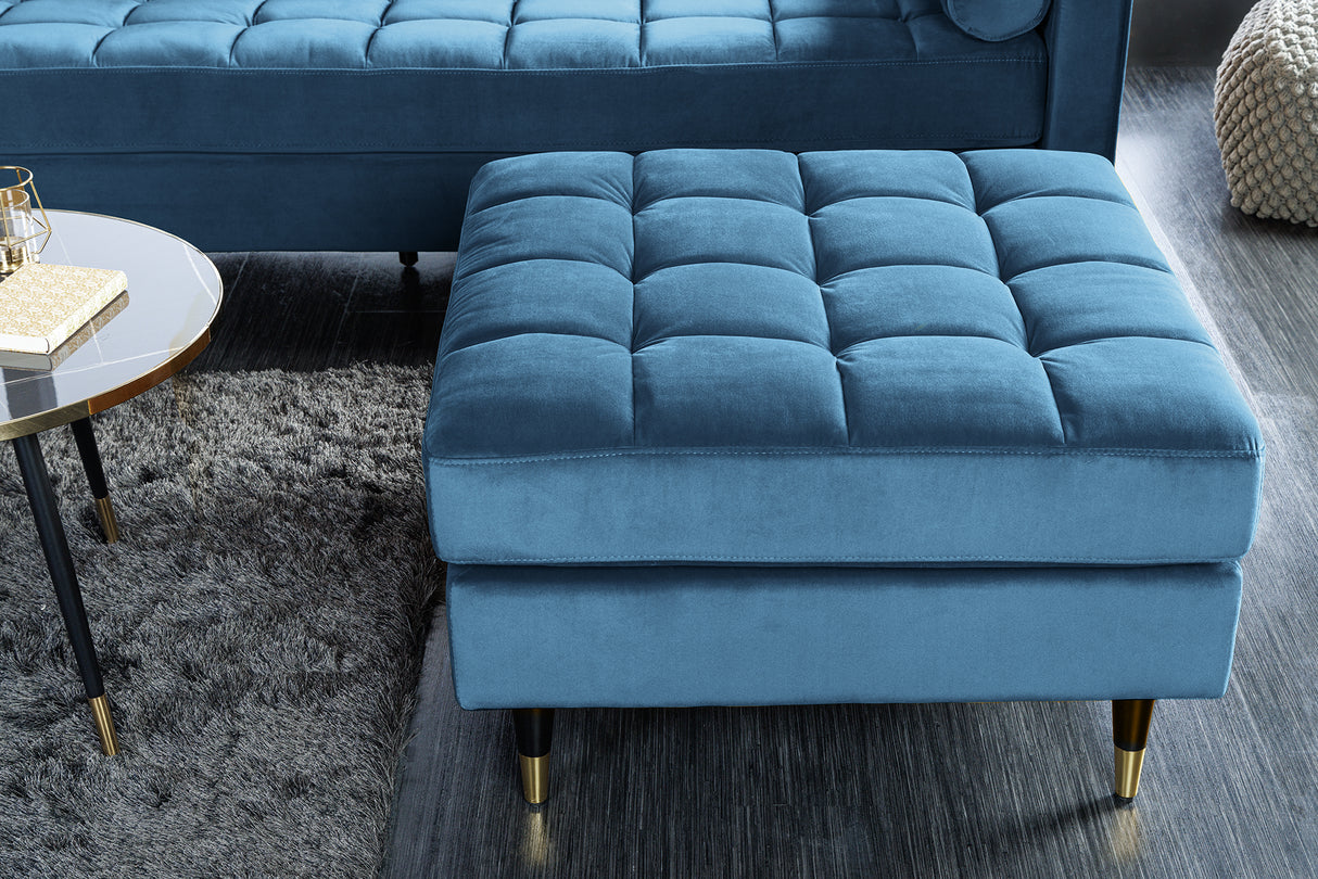 Hocker COZY VELVET 80cm Samt aqua