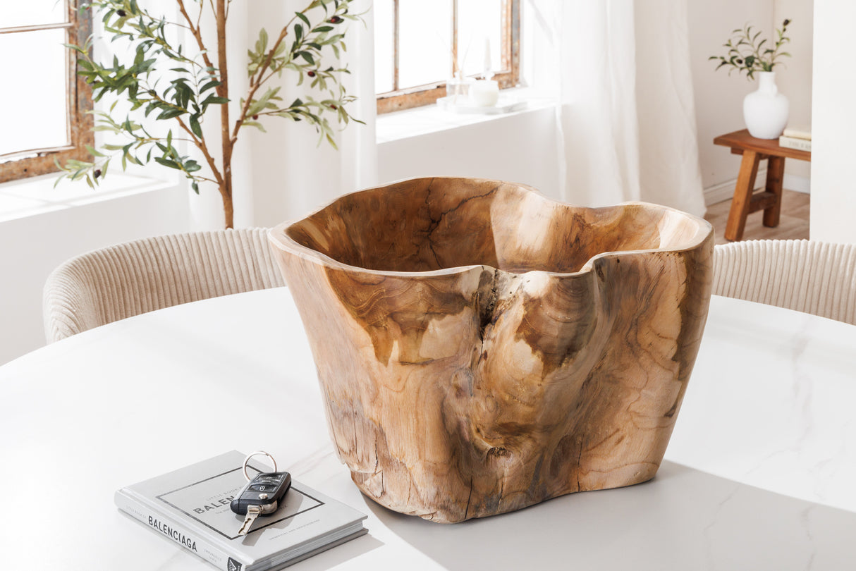 Dekoschale FLOWERS 35cm Teakholz natur