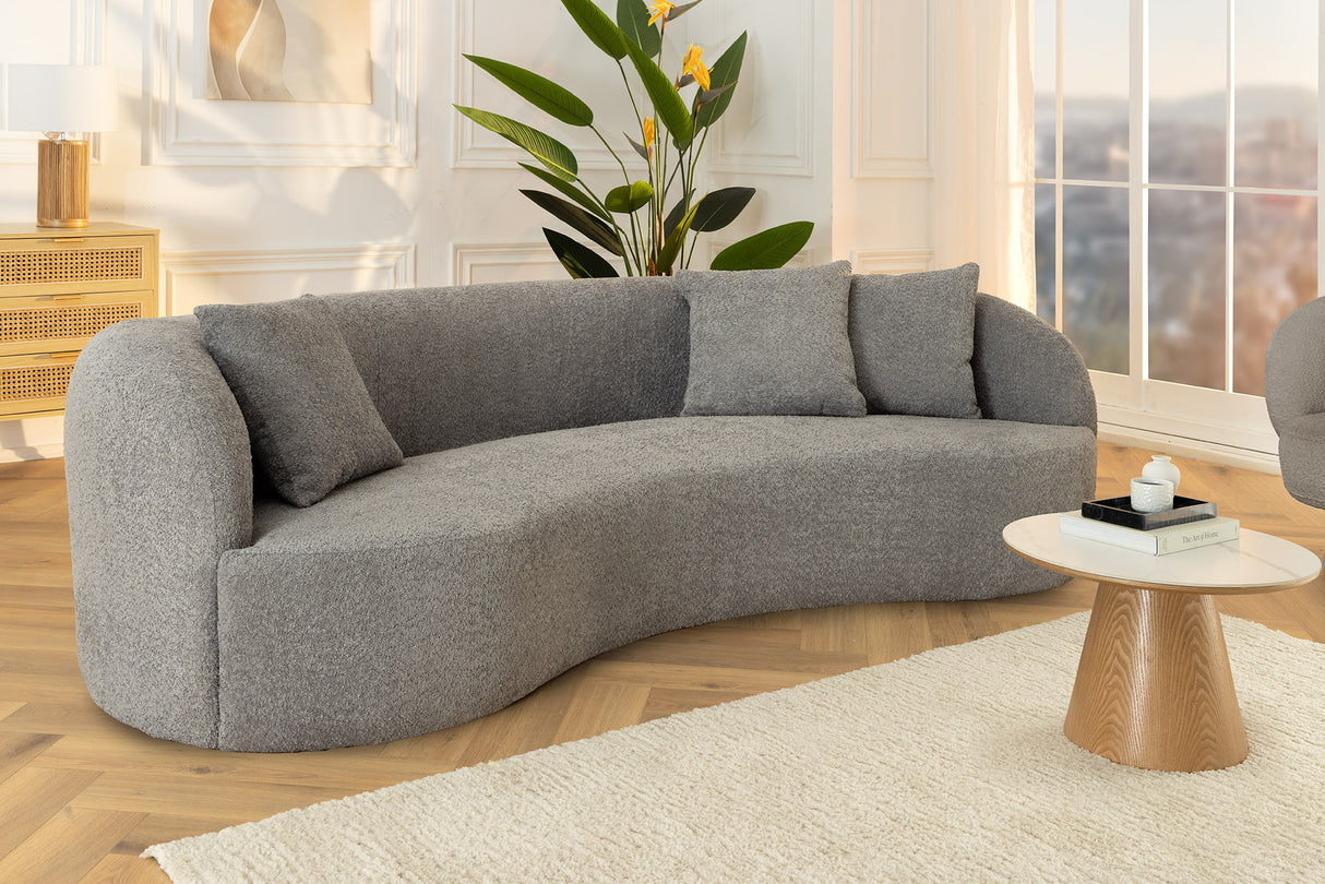 Sofa ATELIER 230cm 3-seater bouclé grey