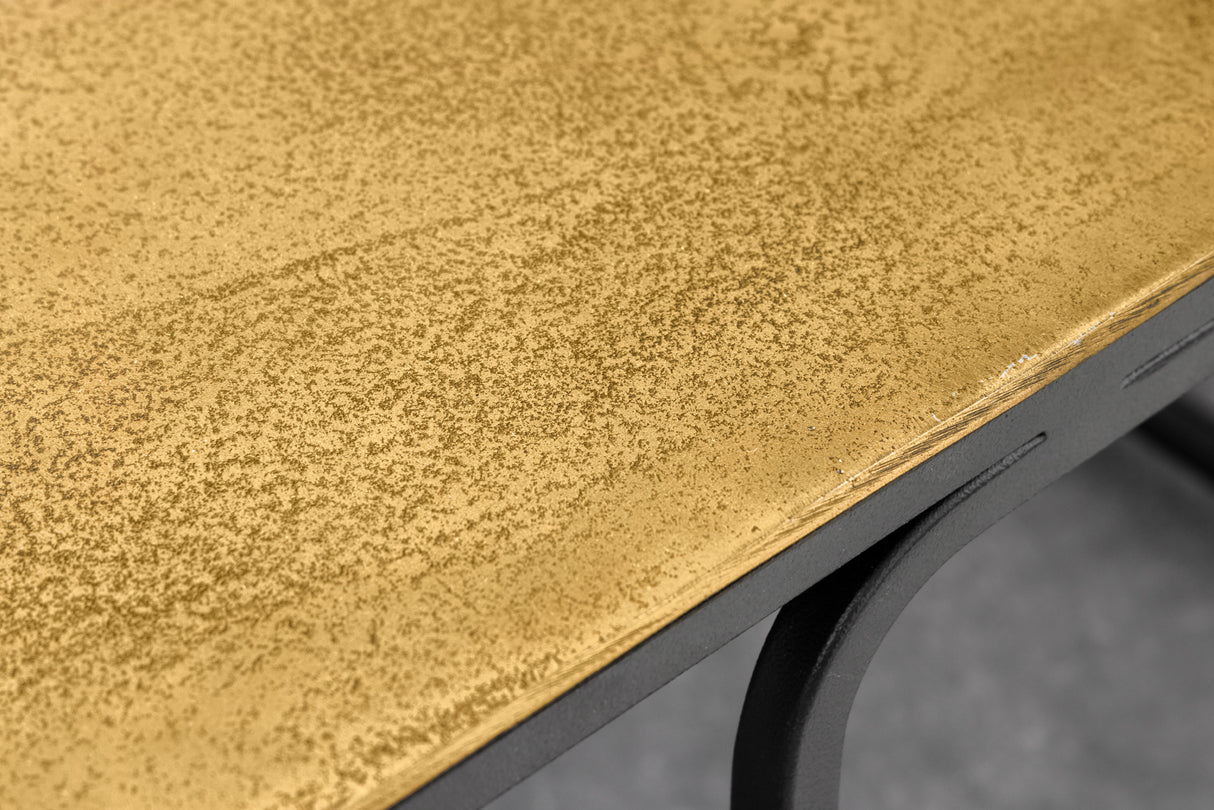 Coffee table ABSTRACT set of 2 60cm gold silver black metal frame