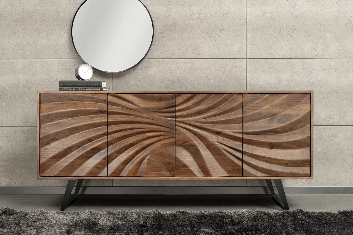Sideboard HURRICANE 175cm 3D Akazienholz braun