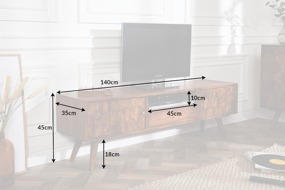 TV-Board MYSTIC LIVING 140cm Sheesham Holz natur