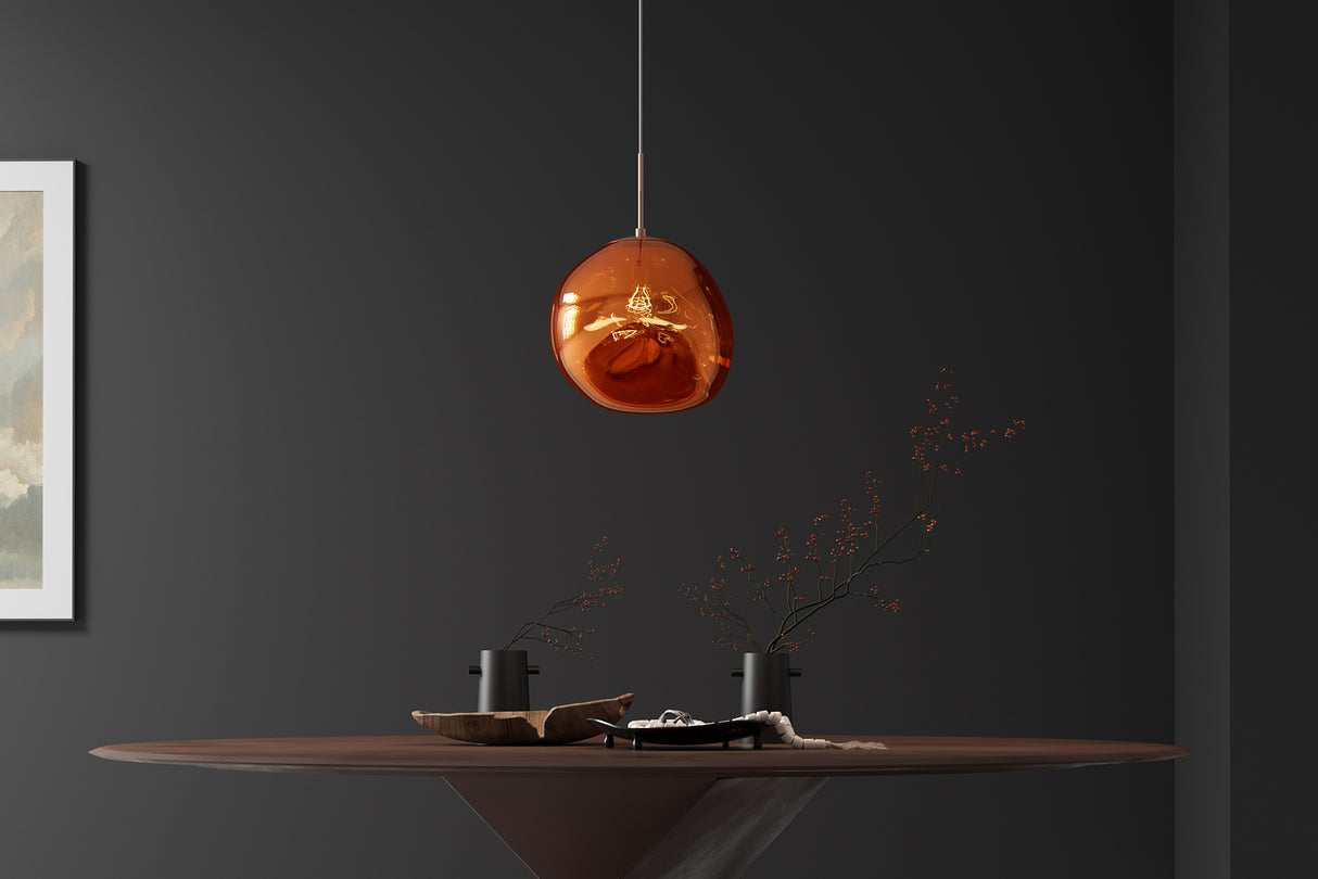 Pendelleuchte LIQUID DIAMOND 35cm Glas kupfer