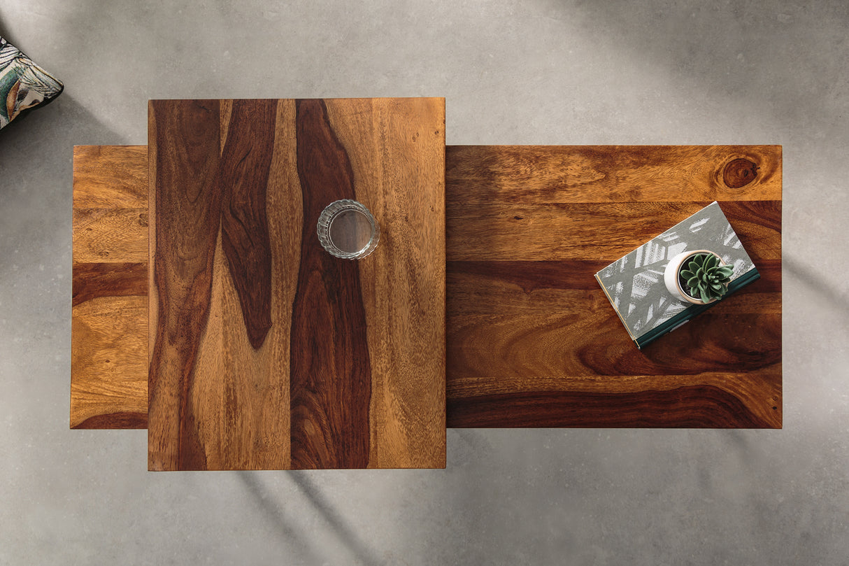 Coffee table ELEMENTS 40+100cm set of 2 sheesham wood