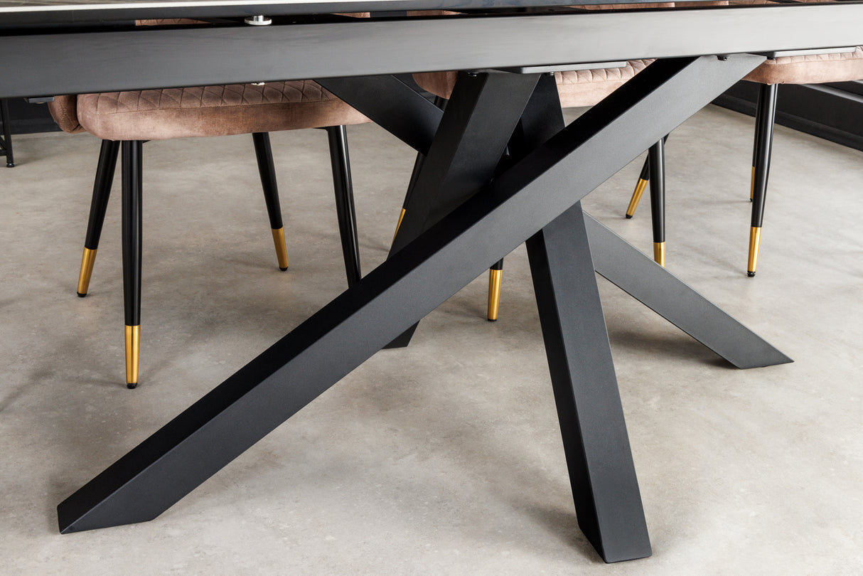 Esstisch MARVELOUS 180-220-260cm Keramik Marmor Optik taupe