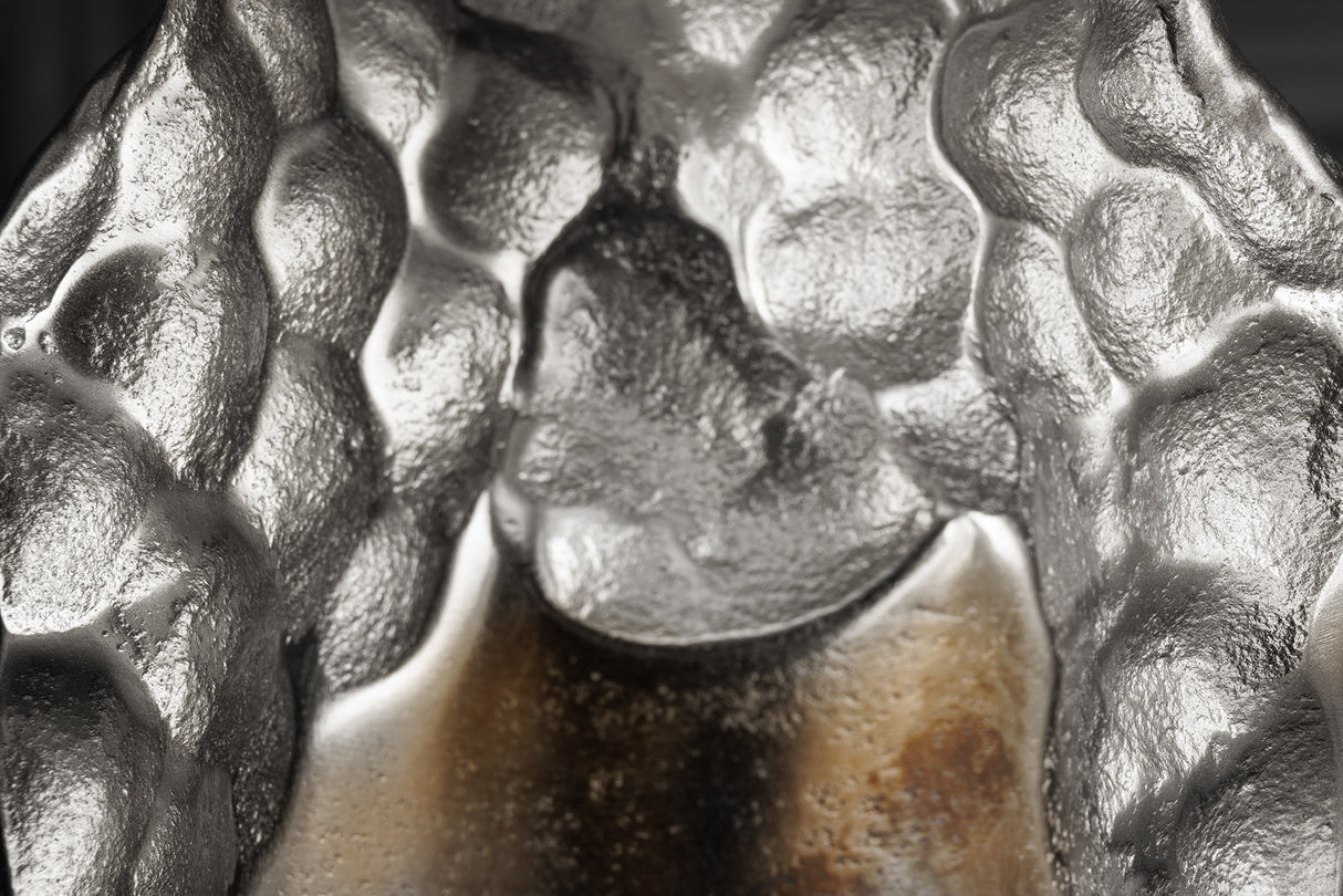 Vase PRECIOUS 50cm Hammerschlageffekt schwarz silber