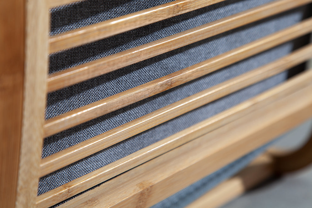 Laundry basket LAGOON SPA 60cm bamboo natural removable bag grey