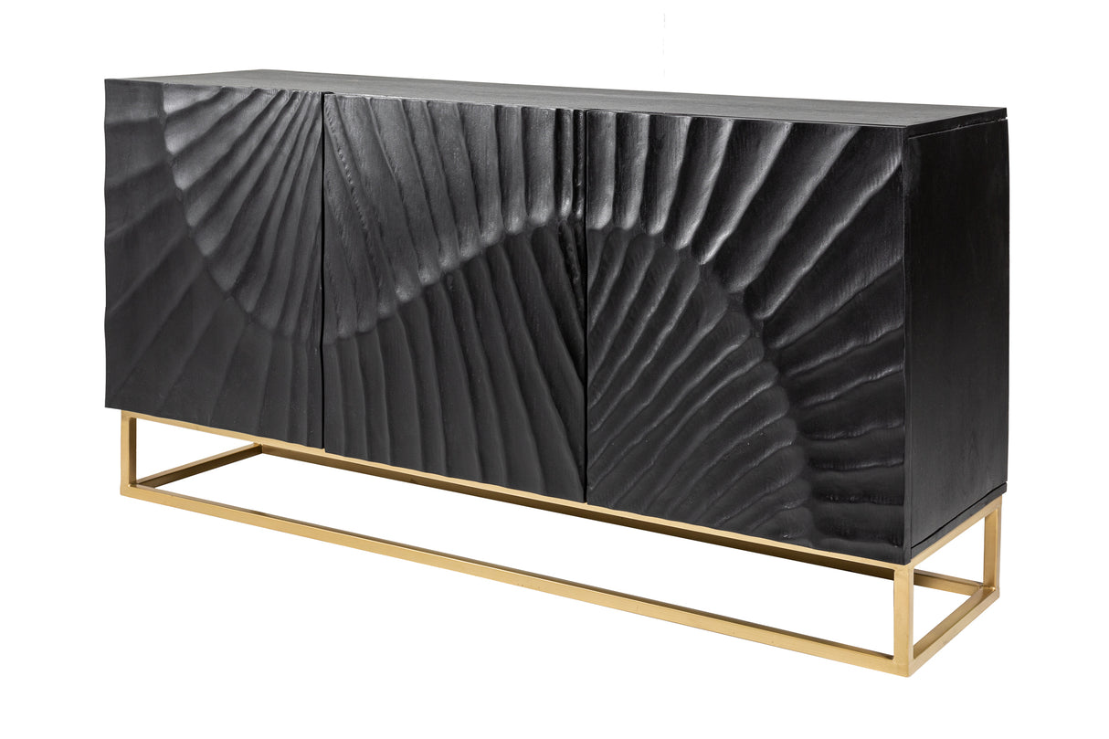 Sideboard SCORPION 140cm 3D mango schwarz