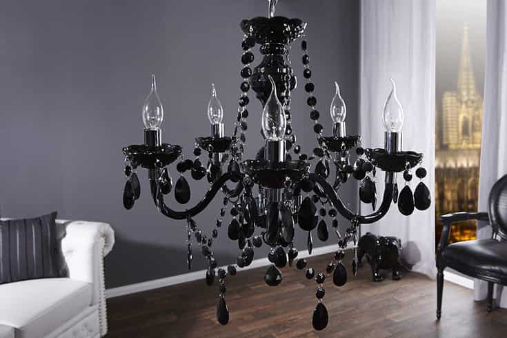 Kronleuchter DIAMONDS 5-armig Acryl schwarz