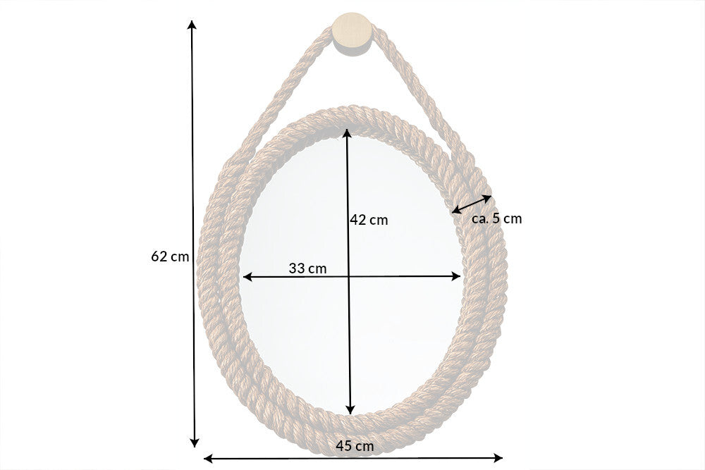 Wandspiegel SEVEN SEAS 60cm Abacá
