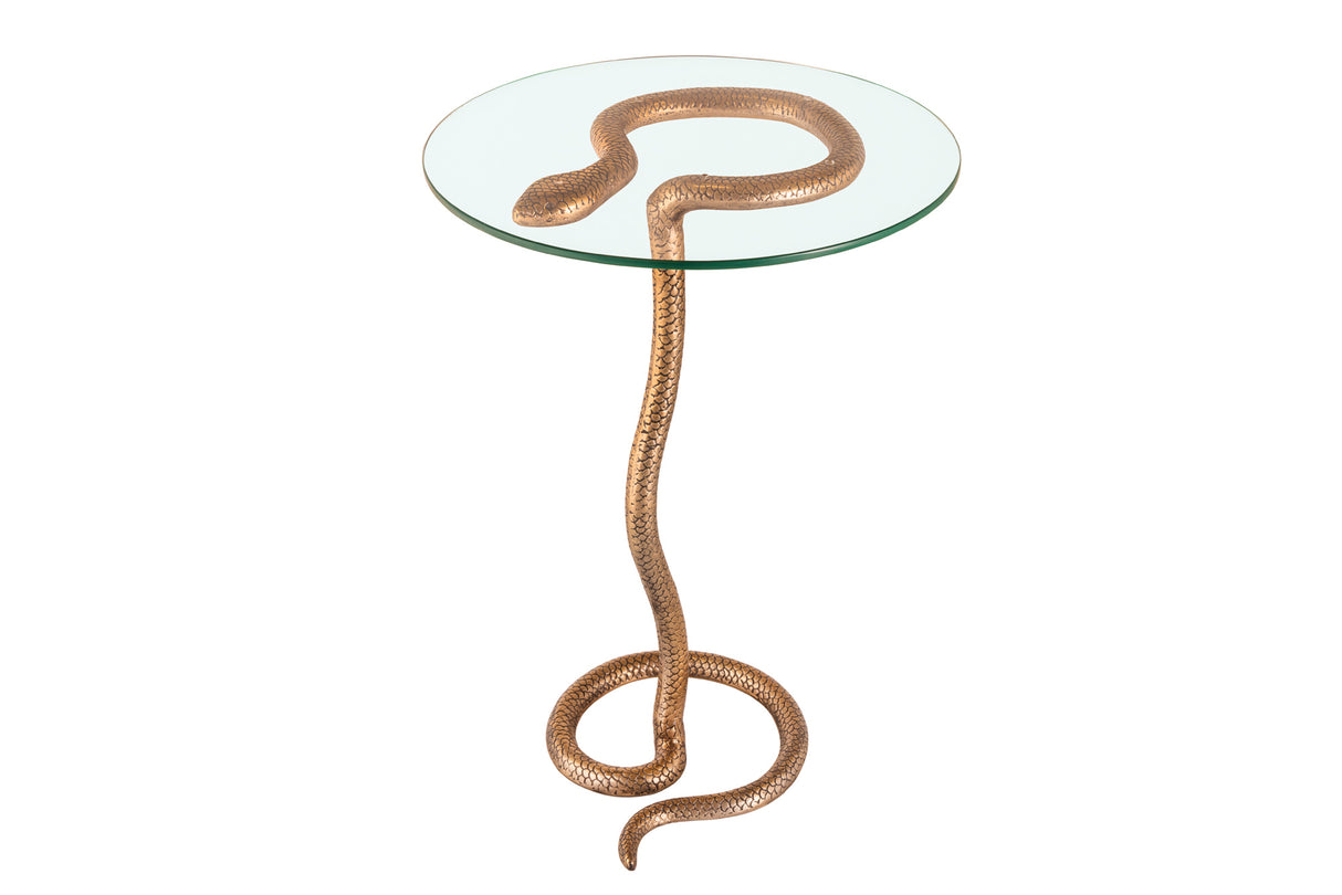Side table WILDLIFE SNAKE 60cm antique copper