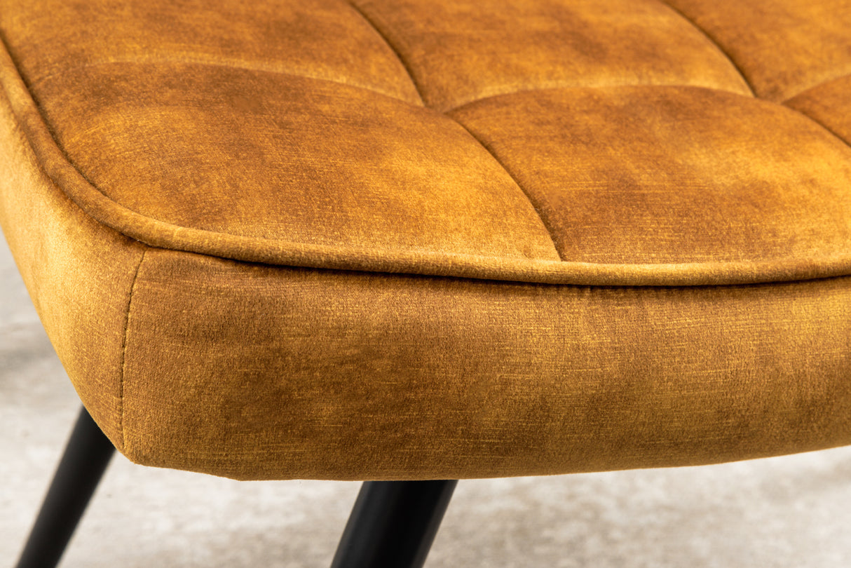 Stool SCANDINAVIA 40cm velvet mustard yellow