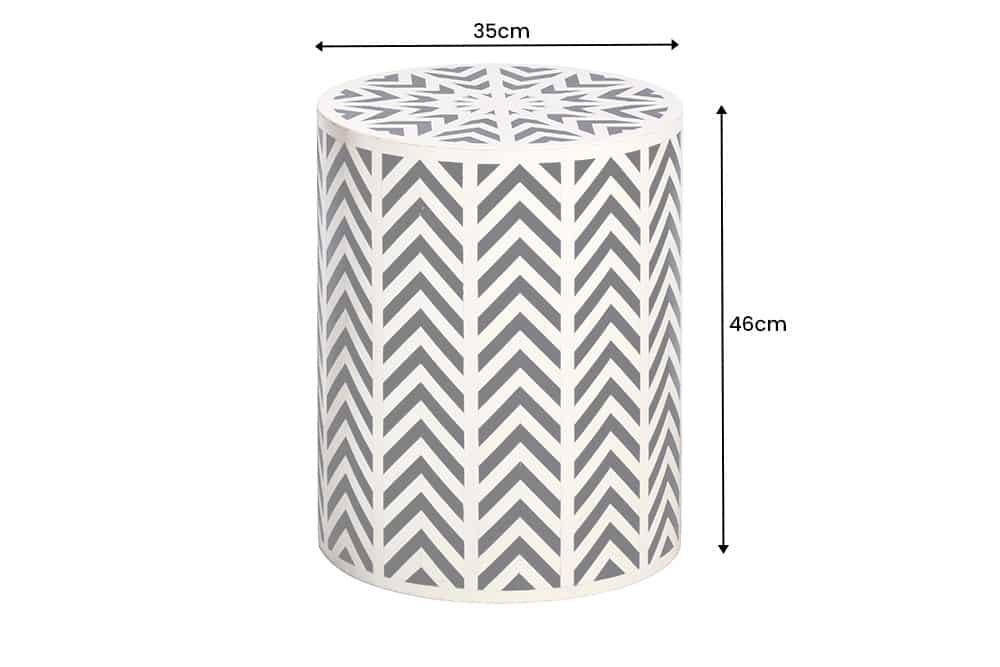 Beistelltisch HARMONY NATURE 45cm schwarz weiß