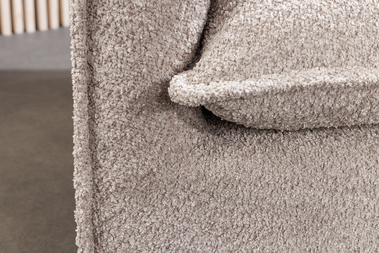 Sofa HEAVEN 200cm 3-Sitzer Federkern abnehmbarer Bezug Bouclé Champagnerbeige