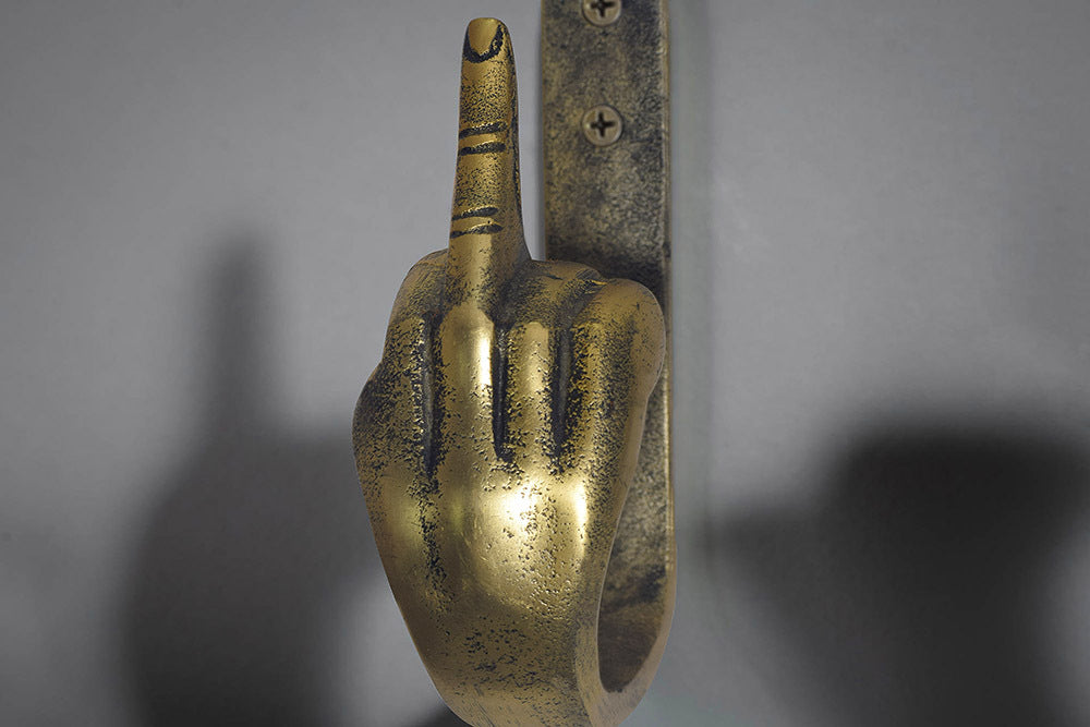 Coat hook FINGERS 20cm set of 3 brass