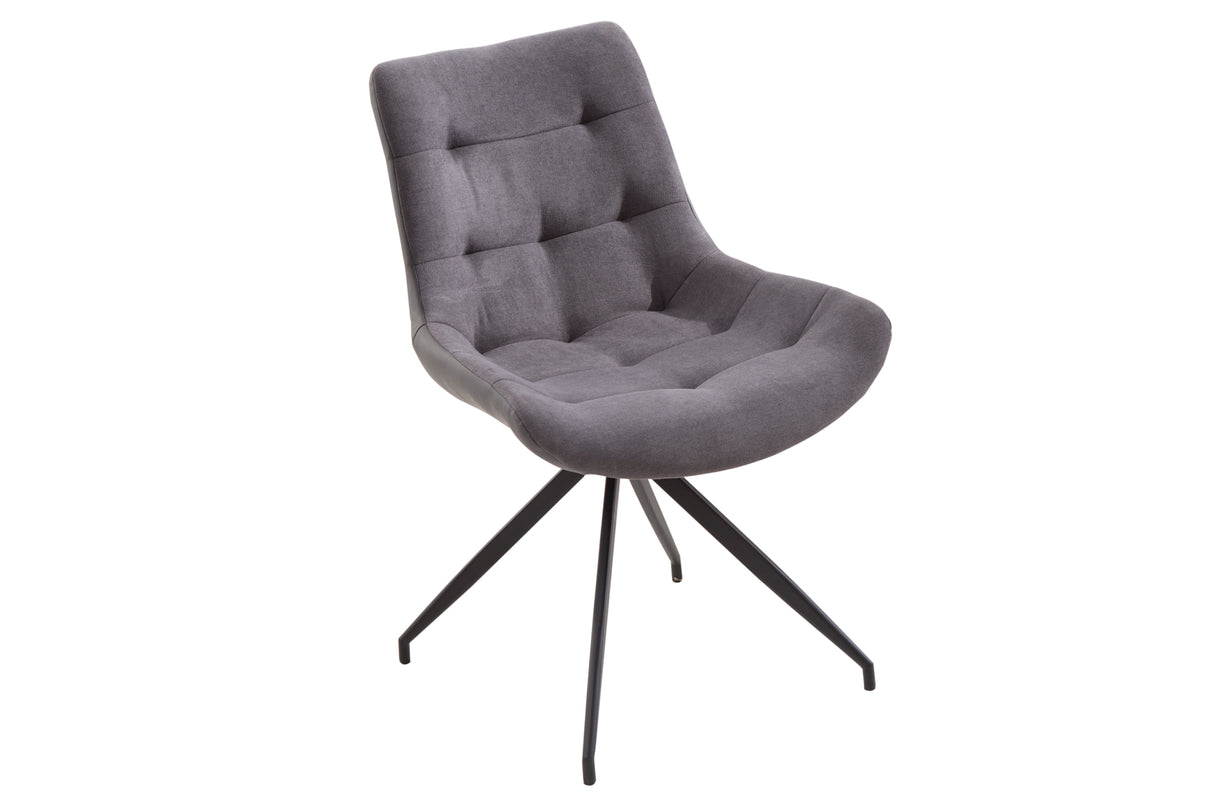 Stuhl DIVANI Retrostil Mikrofaser hellgrau