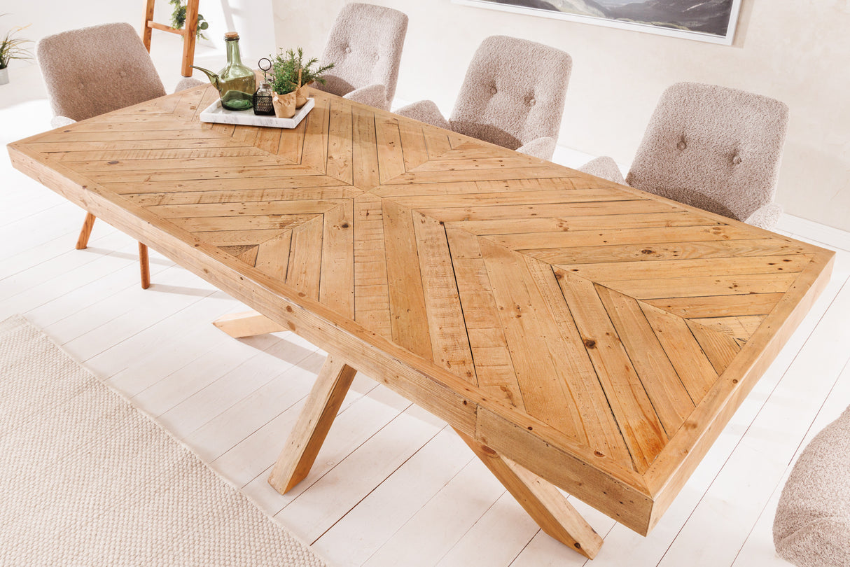 Dining table MOSAIC 200cm pine wood 80mm natural